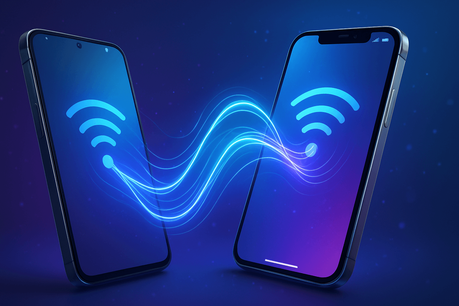 Seamless data transfer between an old phone and a new phone via wireless connection
